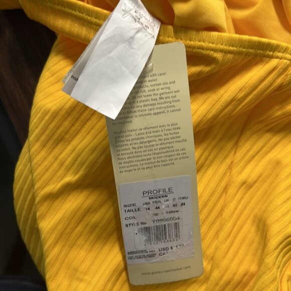 Profile by Gottex NWT Women's Ribbed Button One-Piece Swimsuit, Size 44 (14) - Picture 5 of 5